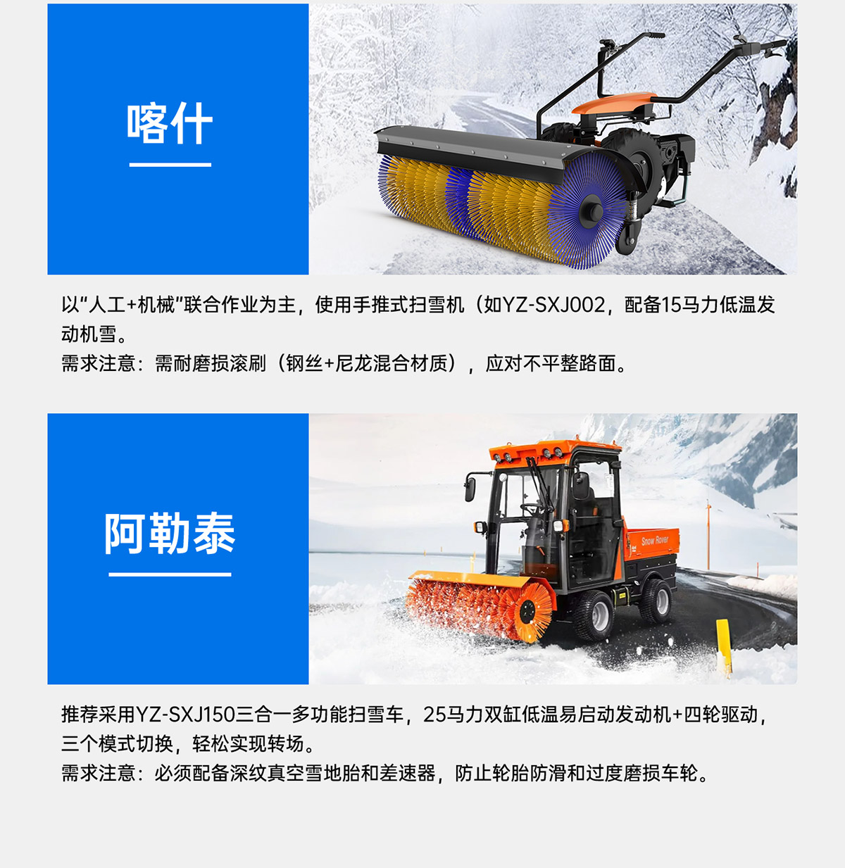 各地区扫雪机使用情况